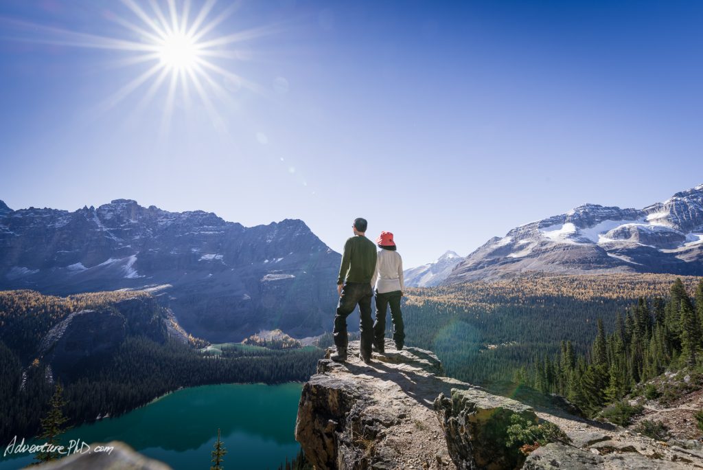 Under the sun flare, Alpine circuit trail, Yoho National Park