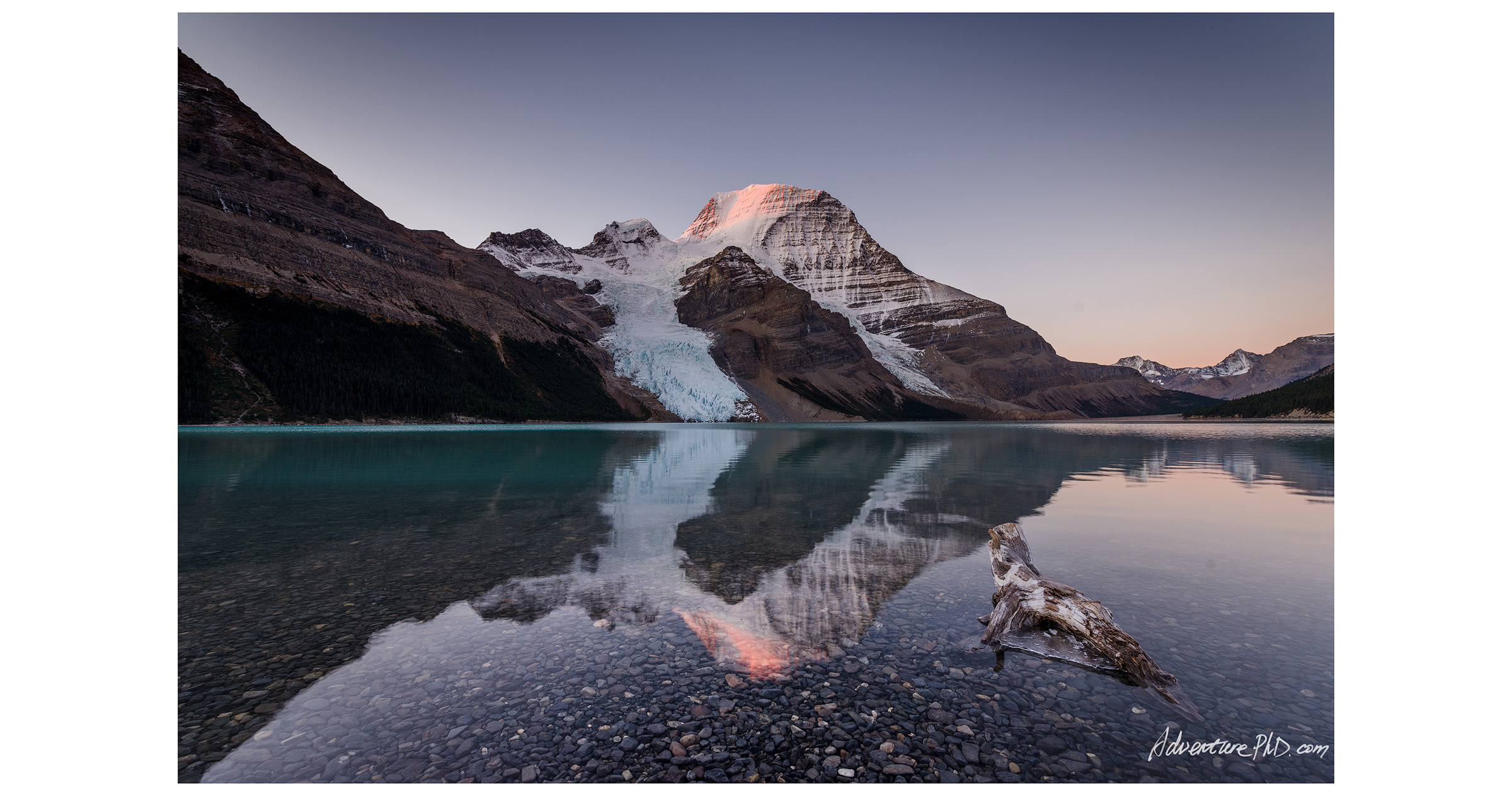 Early morning at Mount. Robson, viewed from the Berg Lake