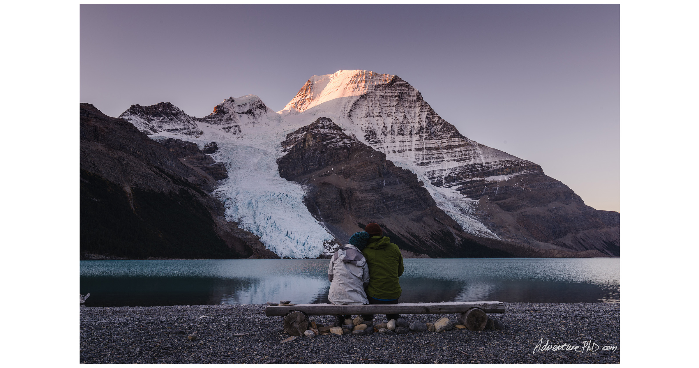 Watching sunrise at Berg Lake
