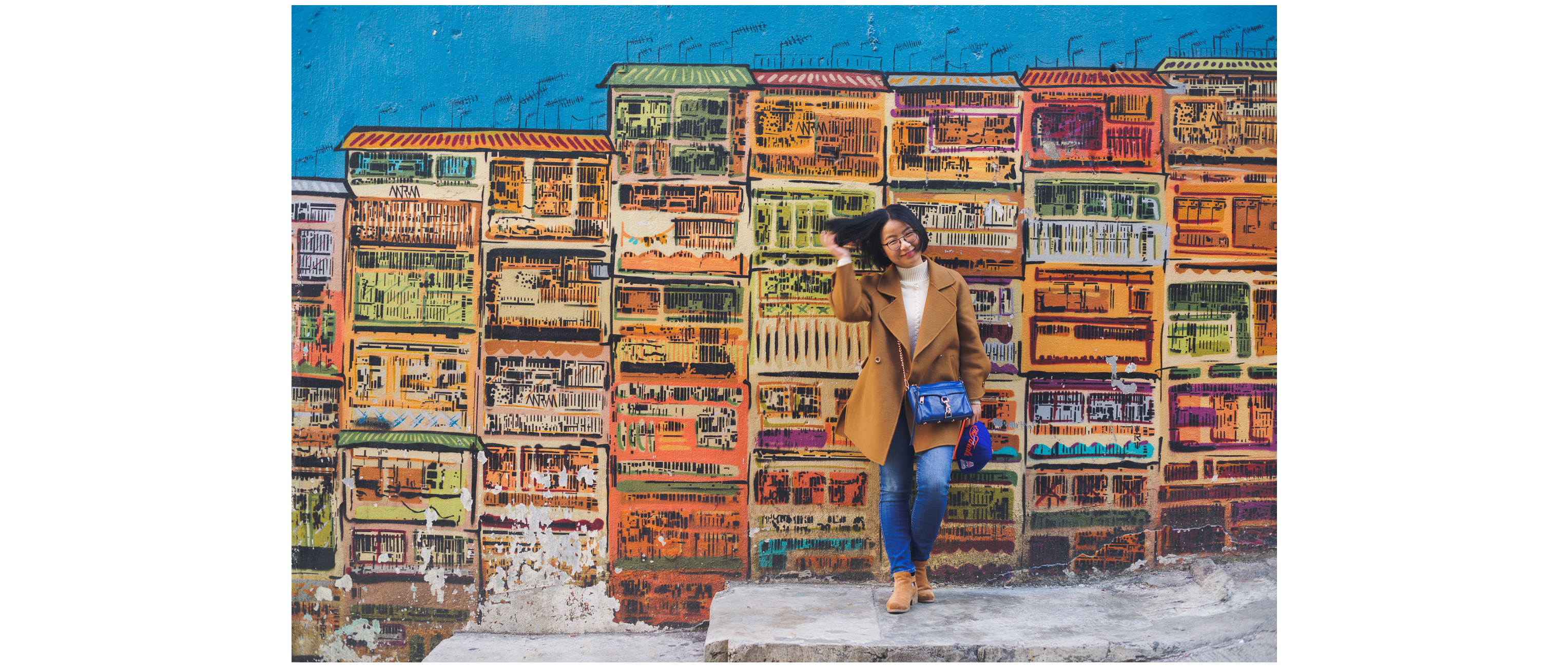 Graffiti wall, Hong Kong street portrait