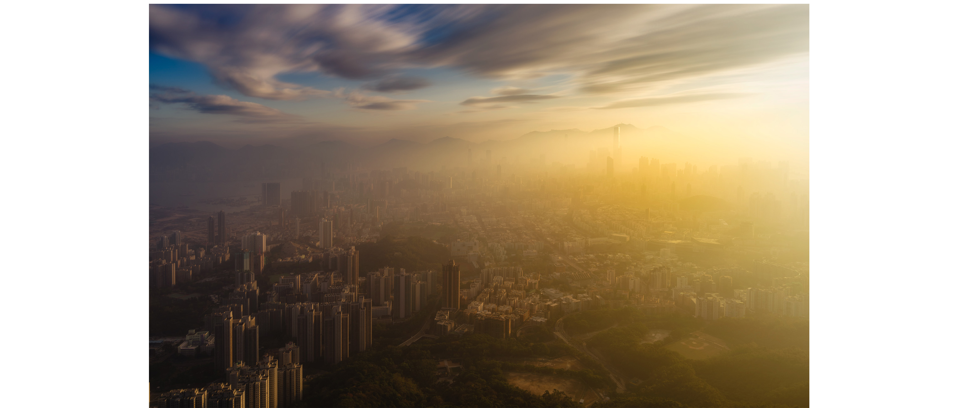 Kowloon city view from Lion Rock Peak