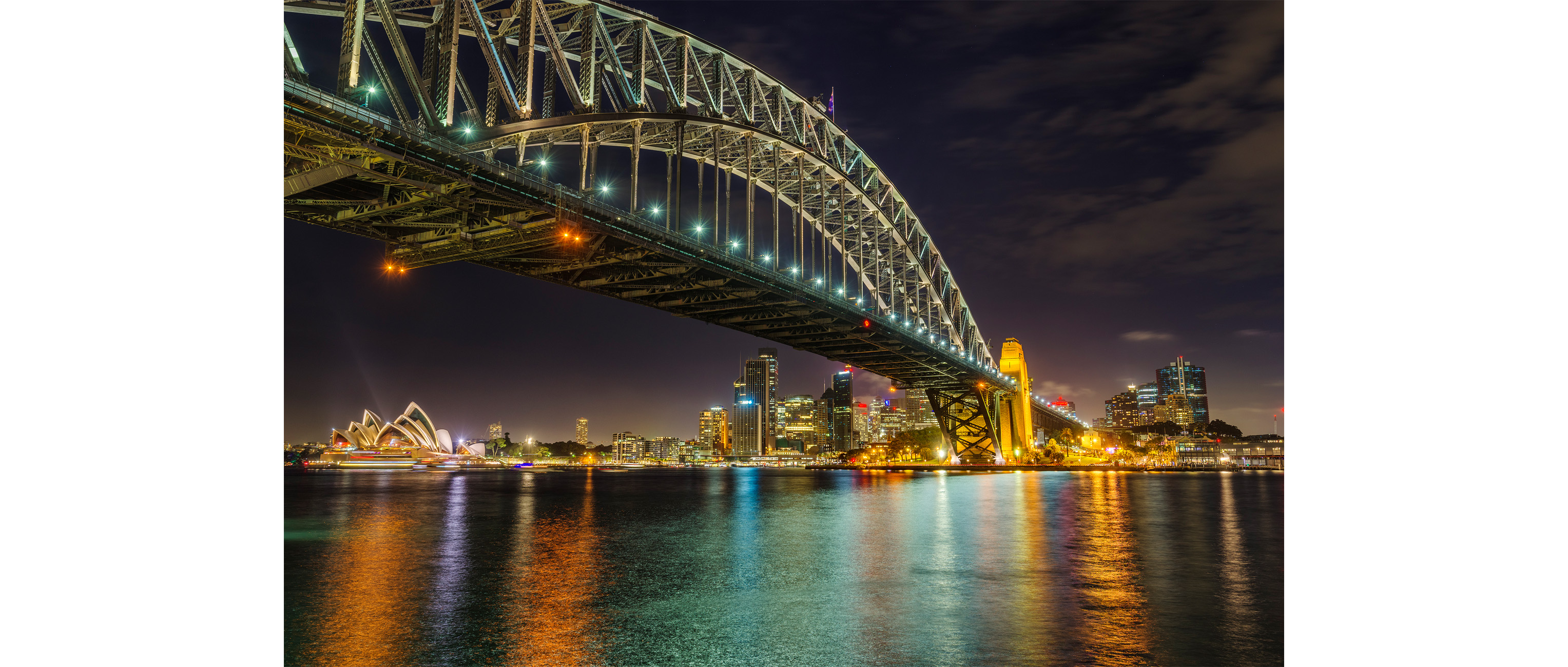 Sydney night cityscape from the Luna Park