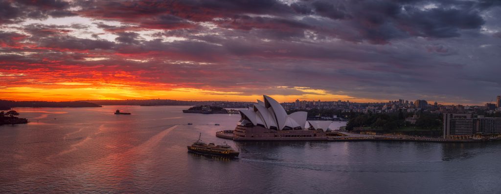 Sydney Harbor Panorama at sunrise