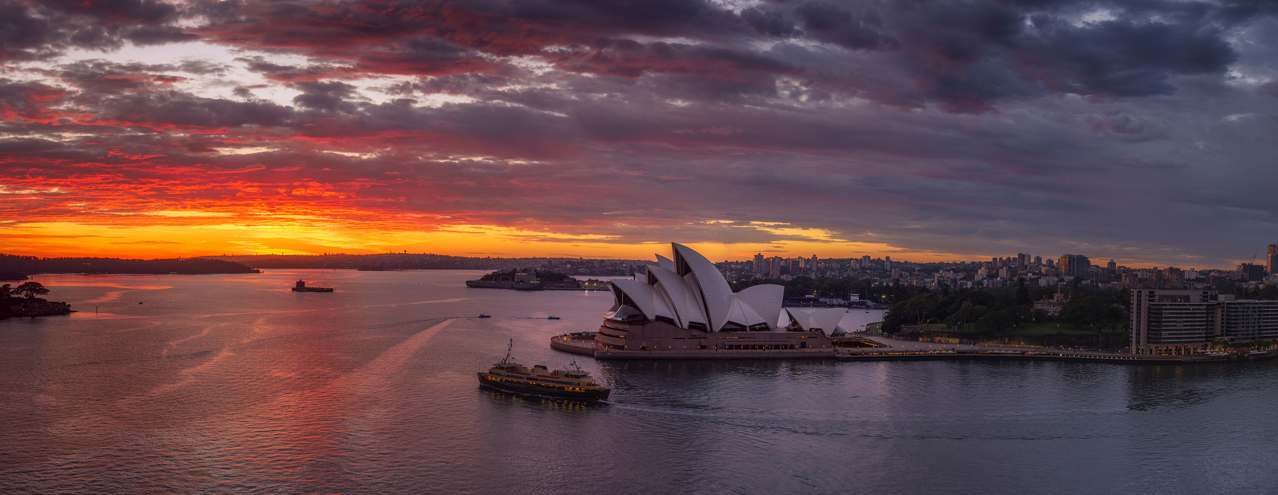 Sydney Harbor Panorama at sunrise
