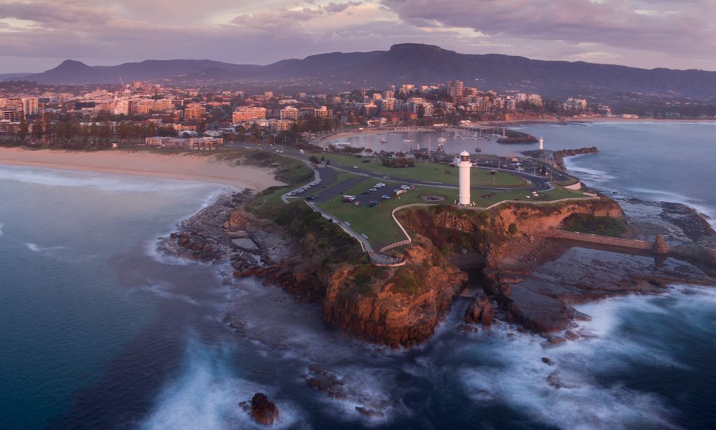 Aerial view of the Wollongong Lighthouse