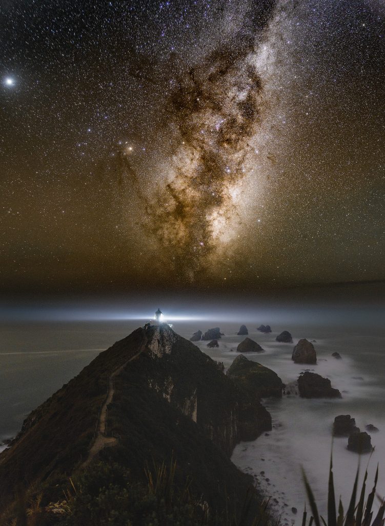 Night scene at the Nugget Point Lighthouse