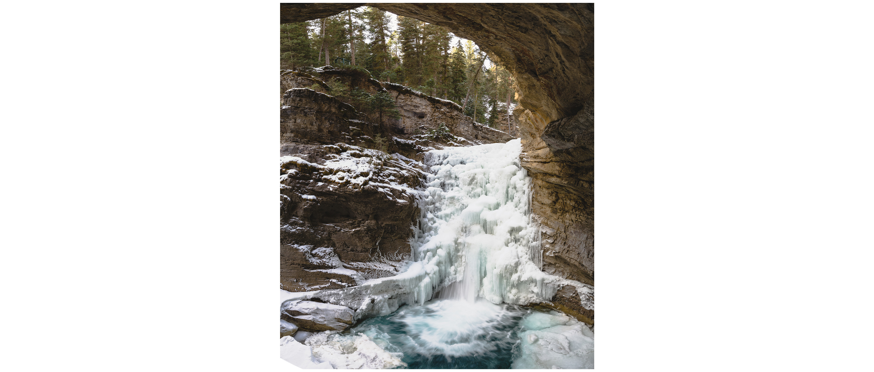 Johnston Canyon frozen waterfall