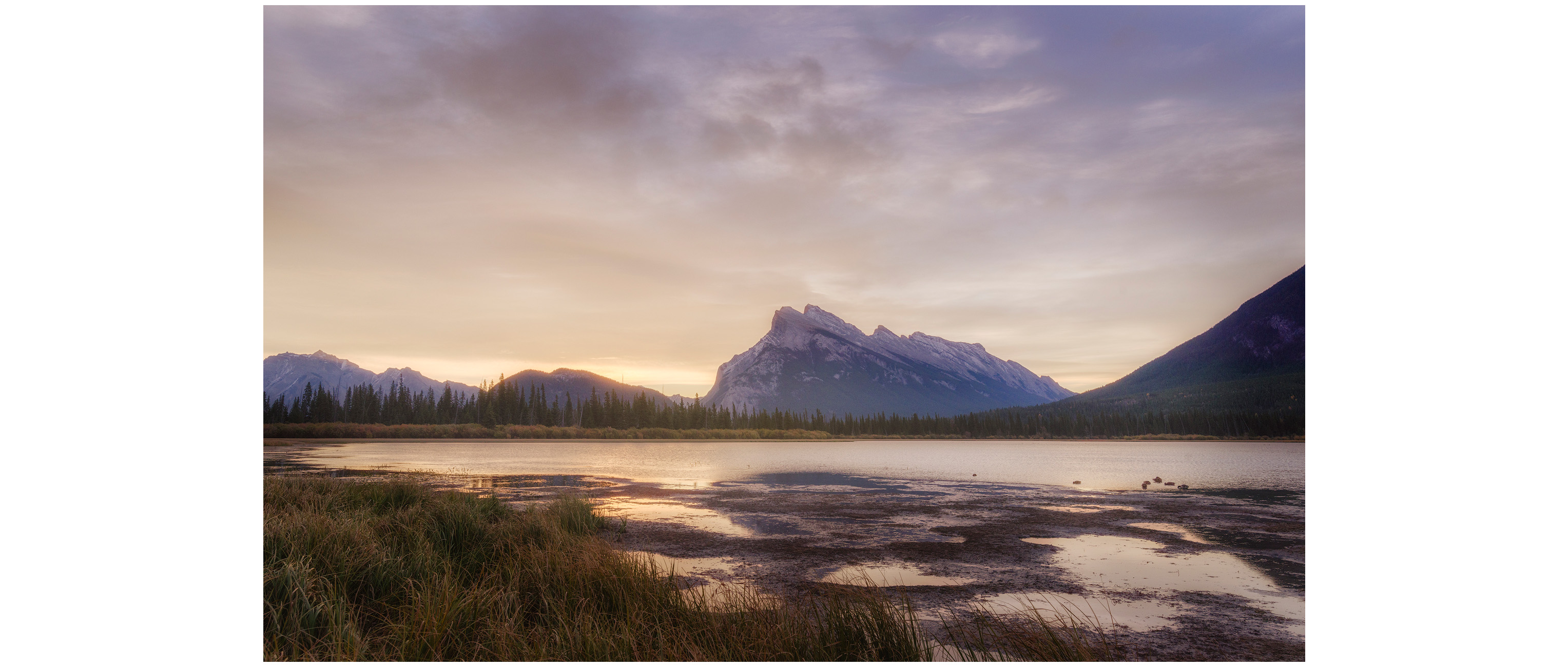 Vermilion Lakes landscape after the morning glow